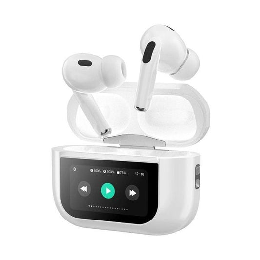 A9 Pro Touch Screen Display Airpods with Black Silicon Case